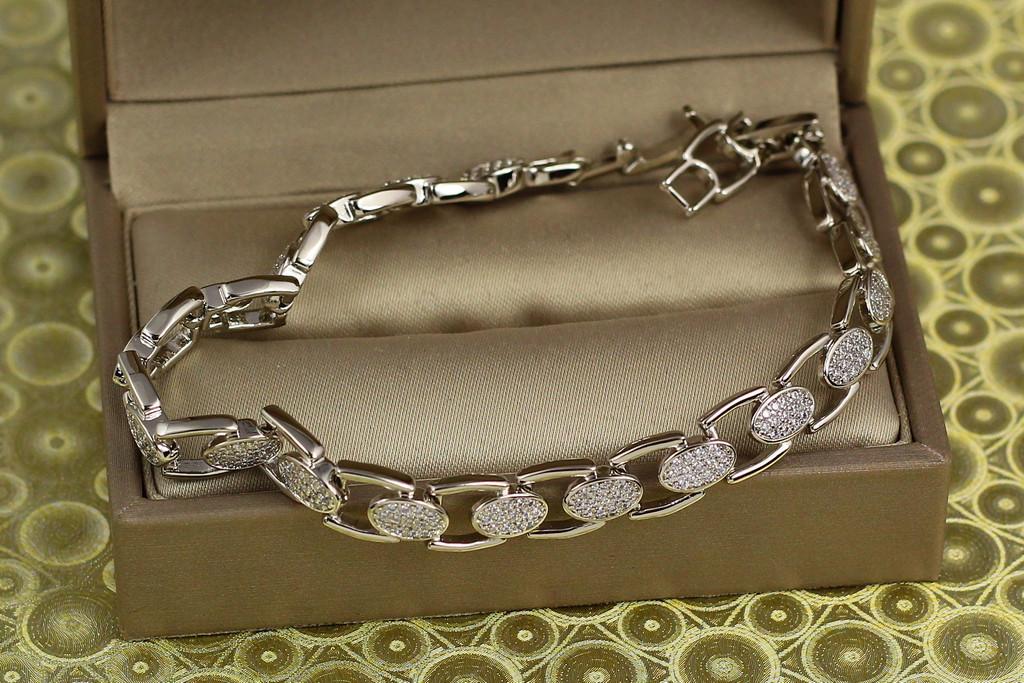 Браслет Xuping Jewelry Модный овал 21 см х 7 мм Серебристый (2091328742)