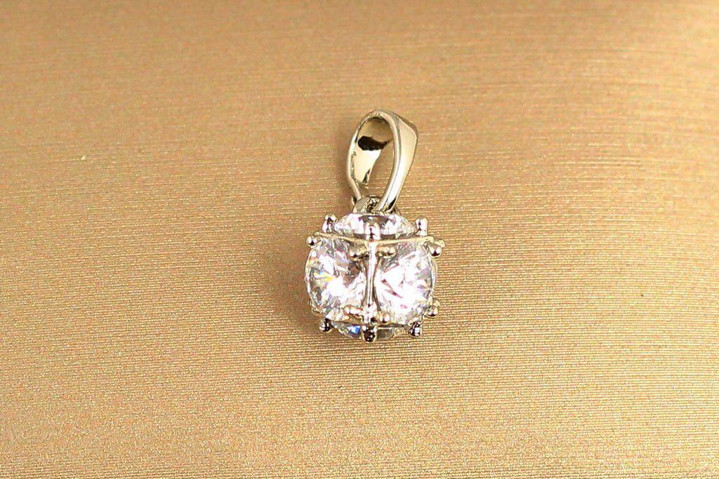 Кулон Xuping Jewelry фианит в кубике Серебристый (29074516)