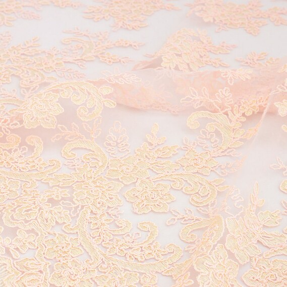Ткань гипюр IDEIA Стелла 1,25 м Коралловый (2200003997477)