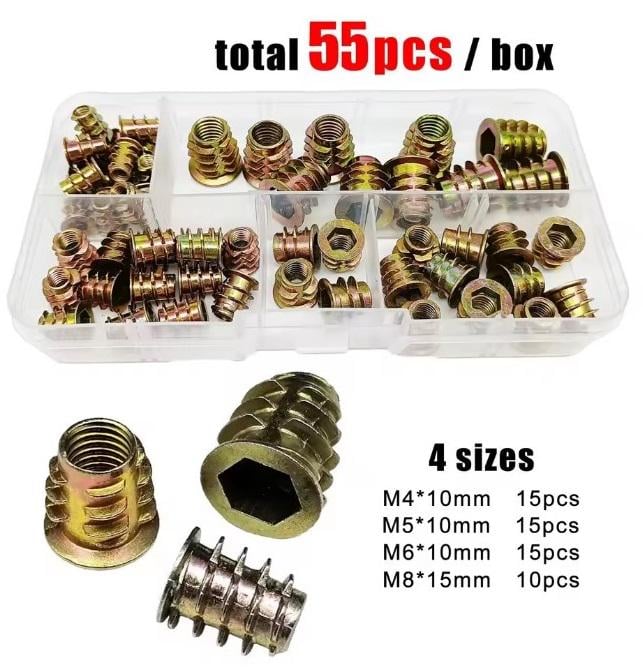 Гайки/муфти меблеві M4/M5/M6/M8 DIN 7965 Spec 55 шт. (SP-0678055) - фото 2