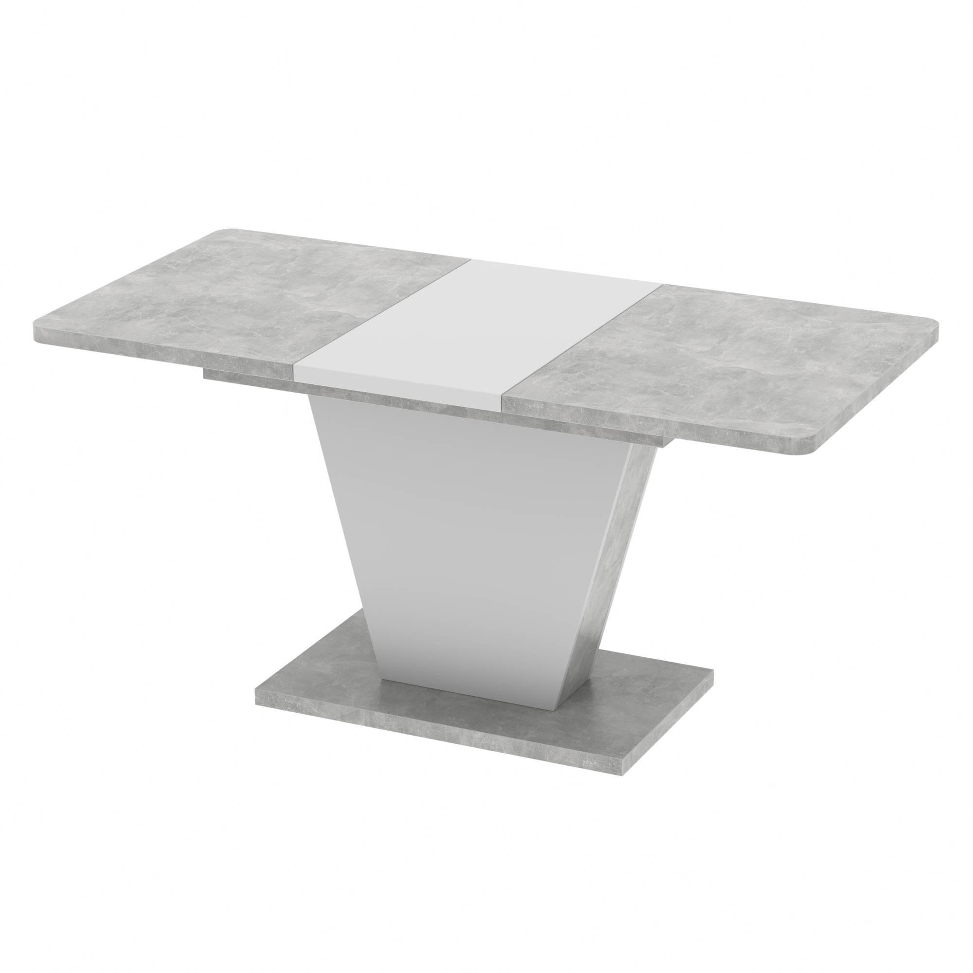 Стол раздвижной Неман КЛАЙД Бетон/Белый