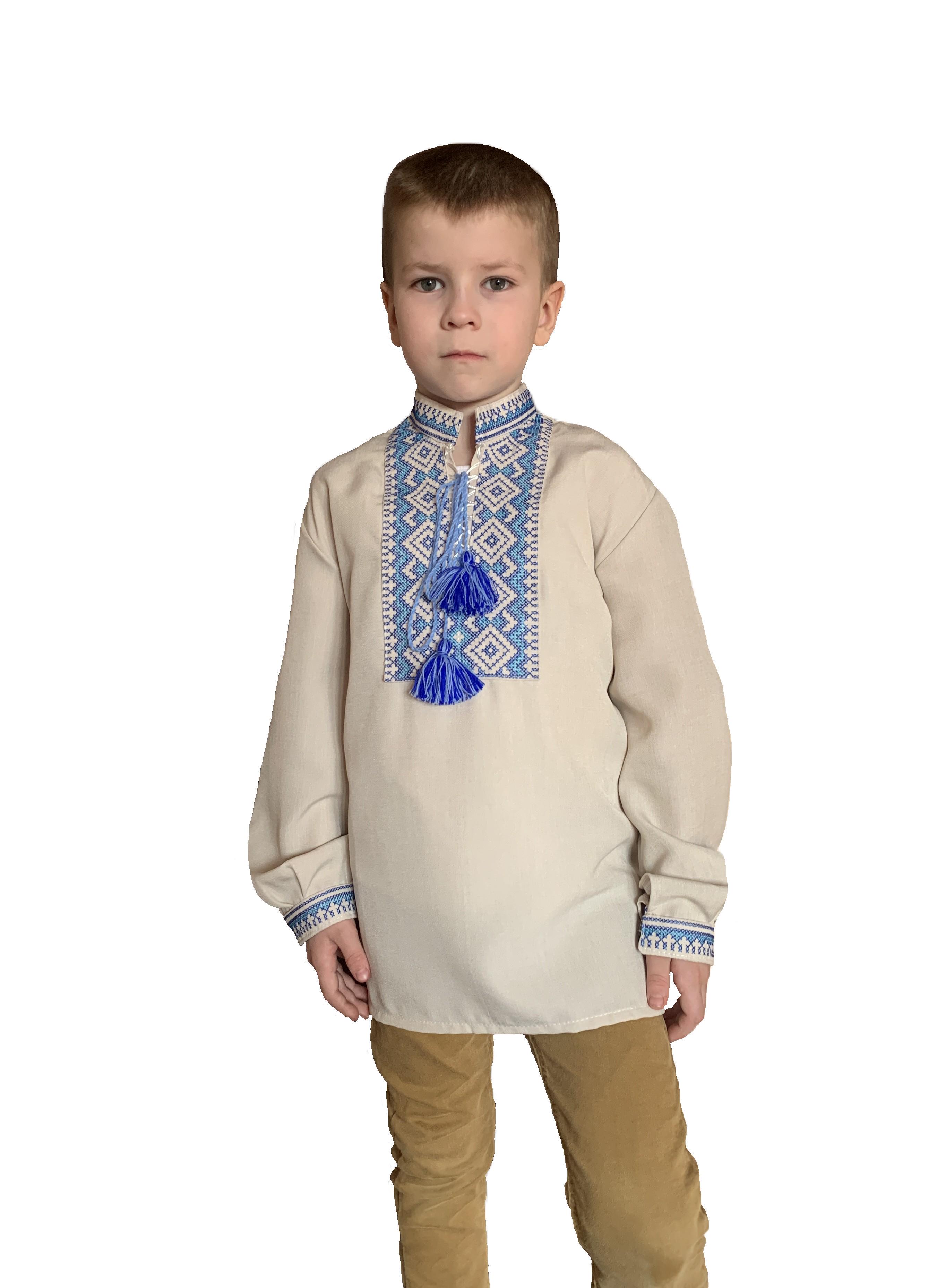 Вышиванка детская Скрипка для мальчика 110 см Бежевый/Голубой (25165663) Вышиванка детская Скрипка для мальчика 110 см Бежевый/Голубой (25165663)