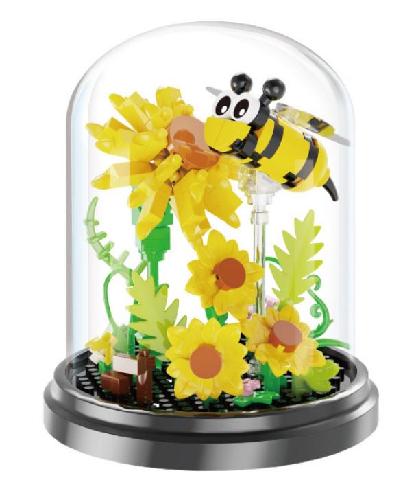 Конструктор Bee in the Flask серия Flower Beetles Хризантемы с пчелами под куполом 253 детали (2104619306)