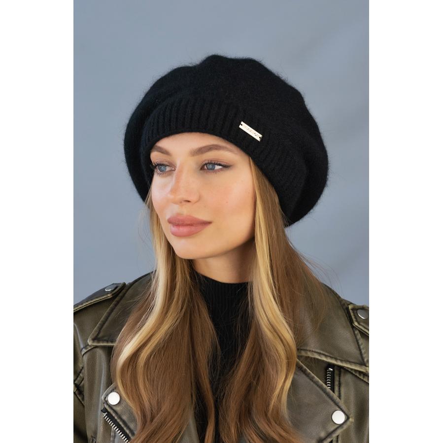 Берет женский из шерсти кролика Braxton 7234 one size Черный