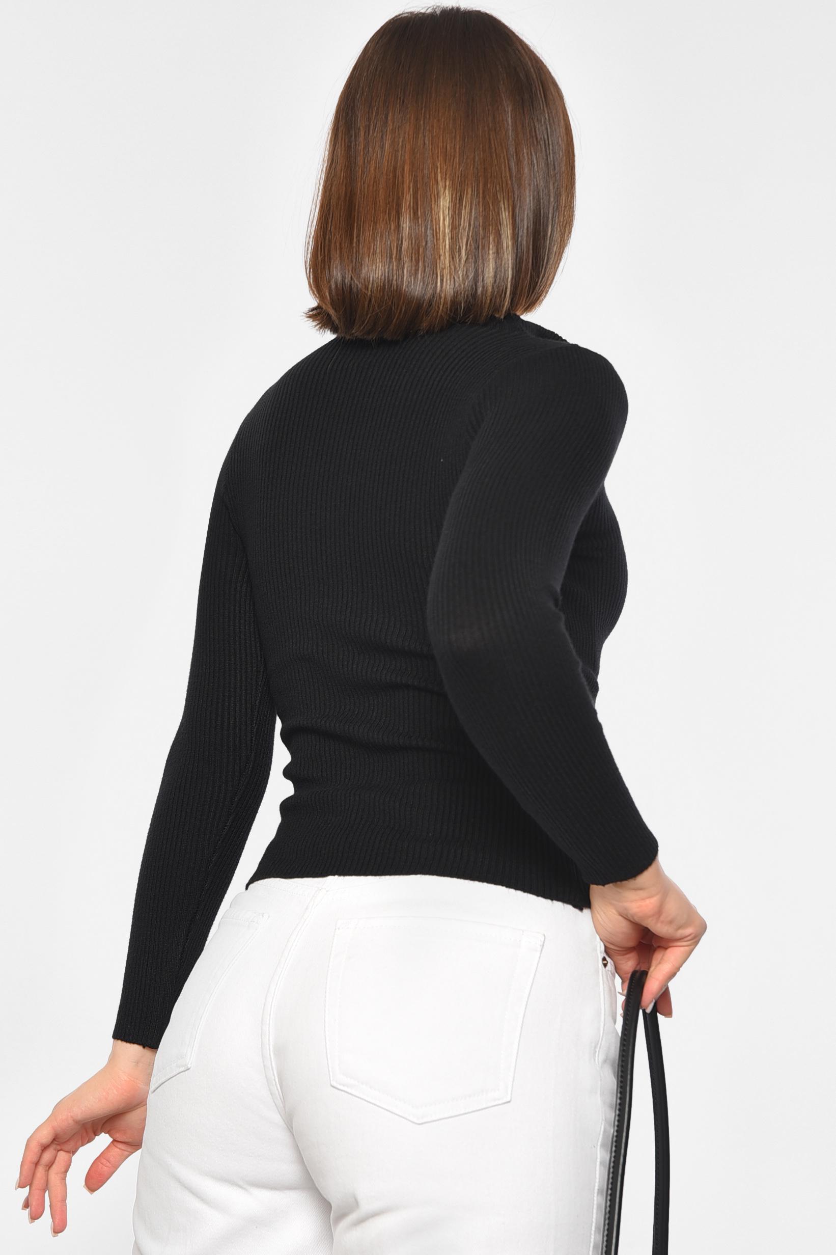 Гольф женский однотонный с замком S-M Черный (188260) - фото 3