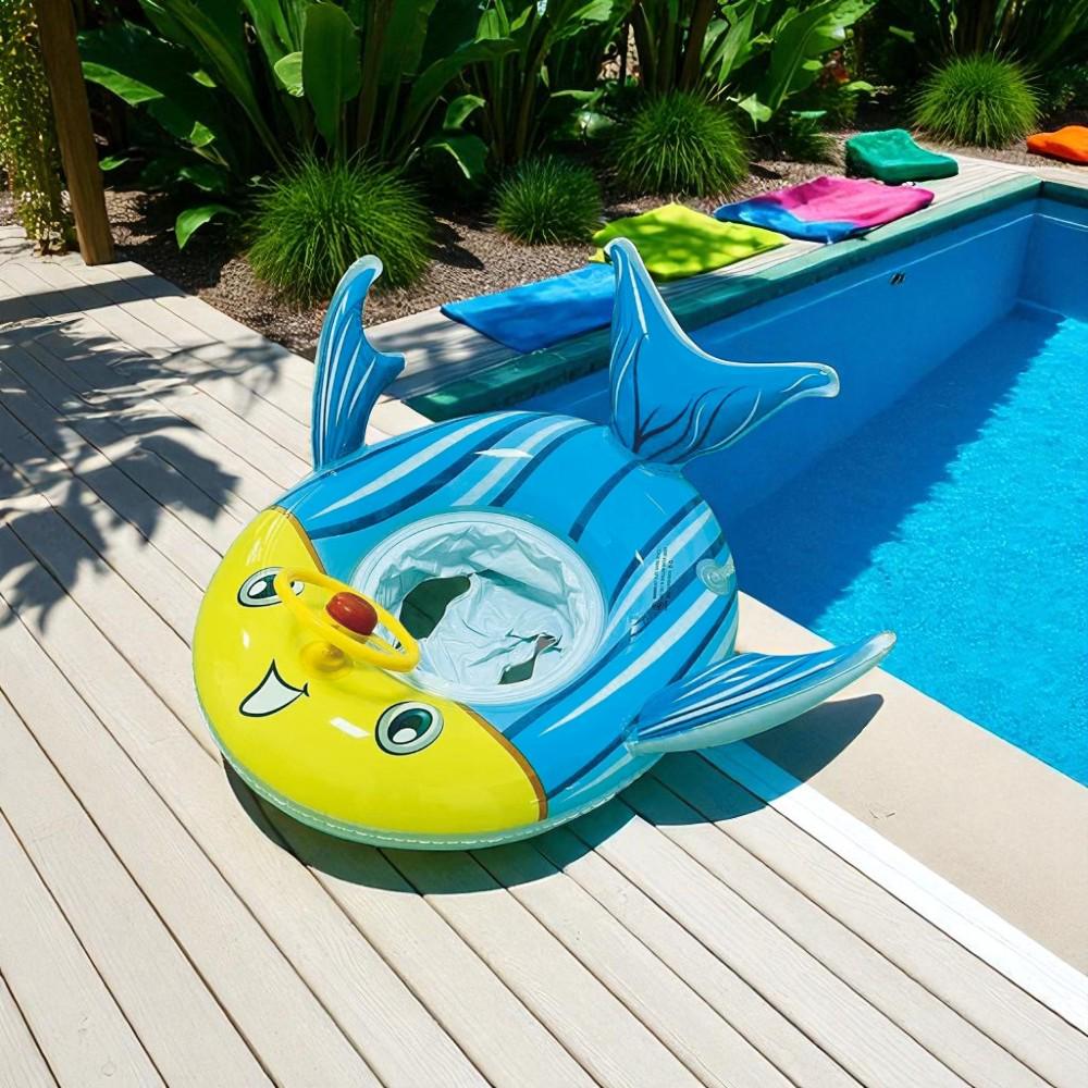 Коло дитяче надувне для плавання Рибка 72x63 см Жовто-Блакитний - фото 3 Коло дитяче надувне для плавання Рибка 72x63 см Жовто-Блакитний - фото 3