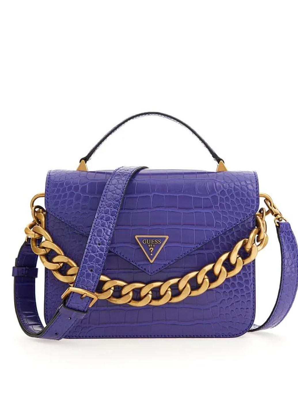 Сумка крос боді жіноча з еко шкіри Guess RETOUR TOP HANDLE FLAP HWCC8664200-VIO Фіолетовий