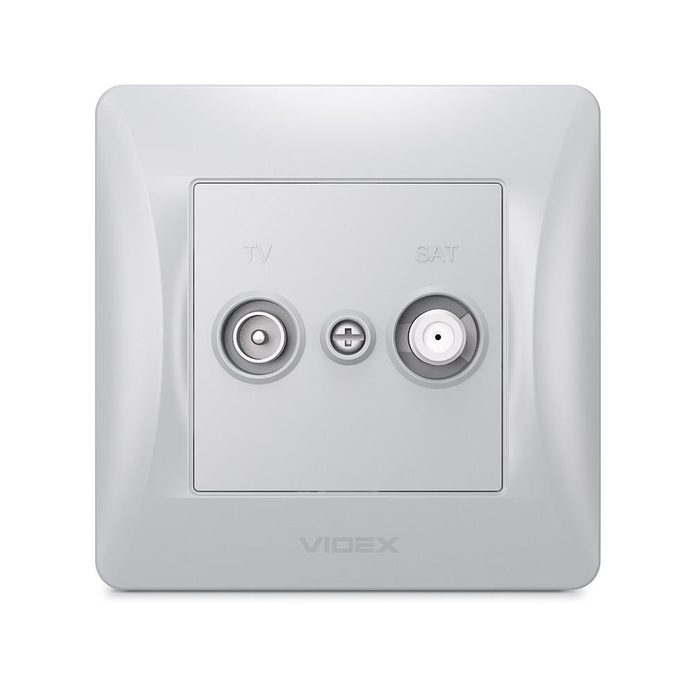 Розетка Videx Binera TV SAT конечная Серебряный шелк