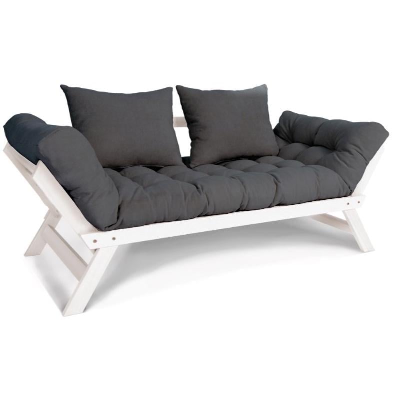 Диван-футон раскладной Woodman Allegro из массива дерева Белый/Пепельный - фото 1