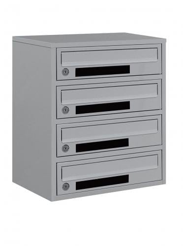 Почтовый ящик Галиндустрия E2-04-С многосекционный на 4 квартиры металлический Серый (132-119-000004794)