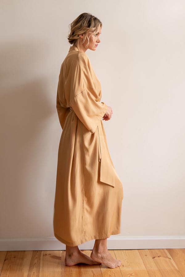 Халат шелковый Forli Desert ONE с хлопком (SL0035-89-04_ONE) - фото 3