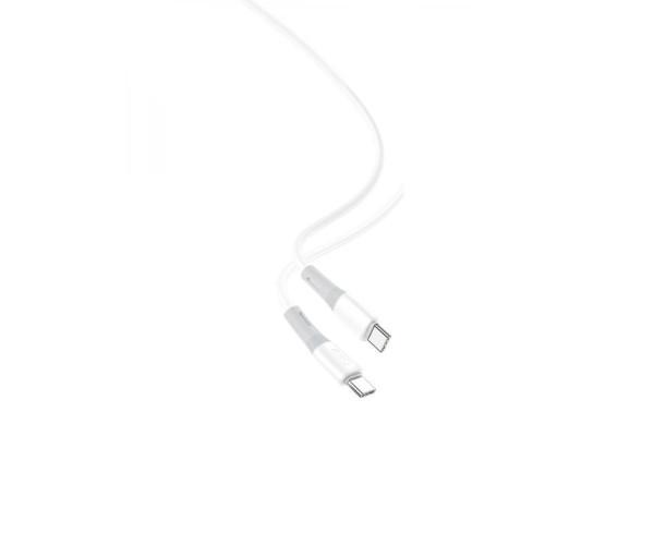 Кабель USB Xo NB-Q226B Silicone Type-C to Type-C 60W White