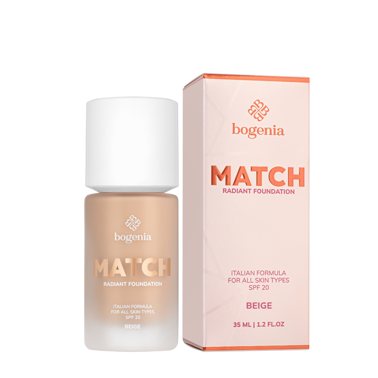 Тональний крем для обличчя Bogenia Match Radiant Foundation BG609 003 Бежевий
