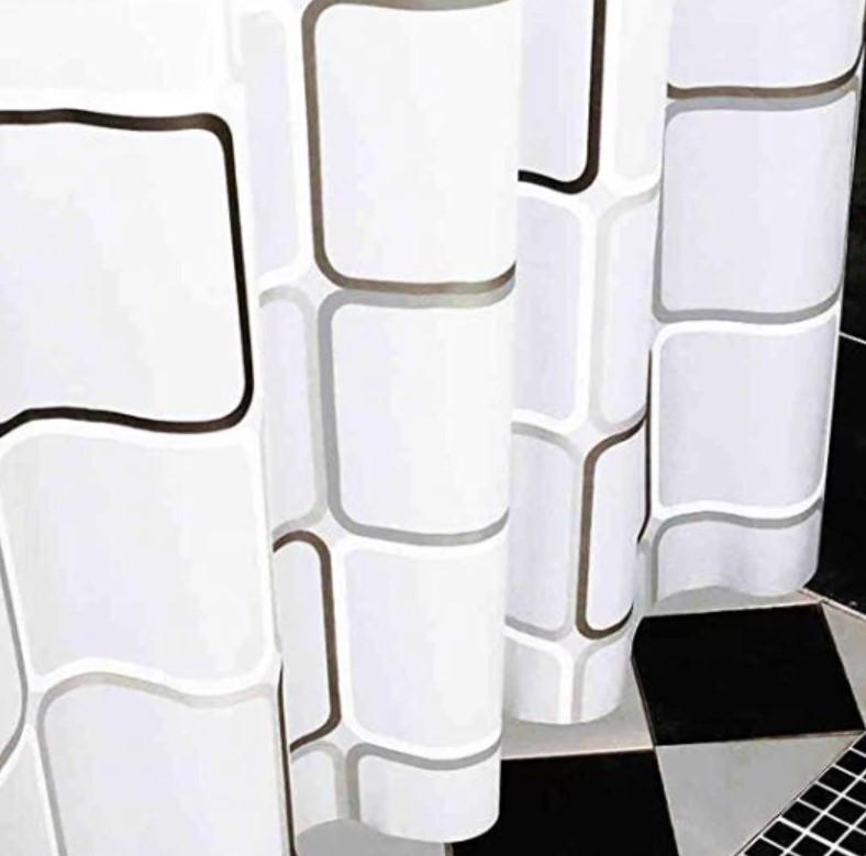 Шторка для ванної кімнати Bisk MALTA 2 PEVA 180х200 см Чорно-білий (06894) - фото 2