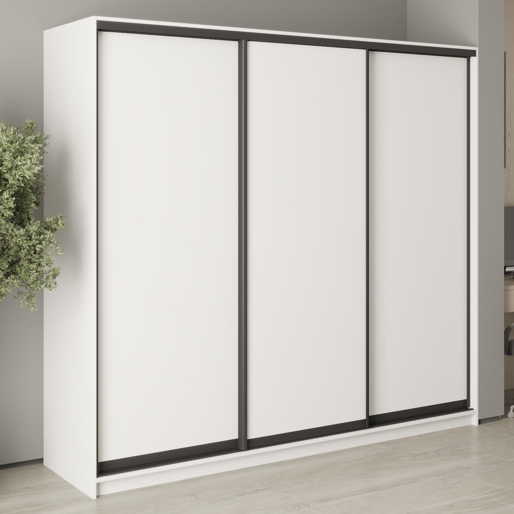 Шкаф-купе трехдверный MebelStar Стандарт BG 3ДСП 230x45x210 см Аляска белый (MBS-8225)