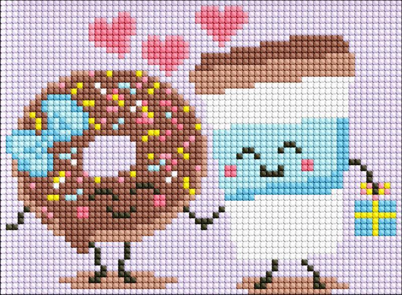 Алмазная мозаика Идейка Сладкая пара с голограммными стразами AB 15х20 см (Id-AMM1013)