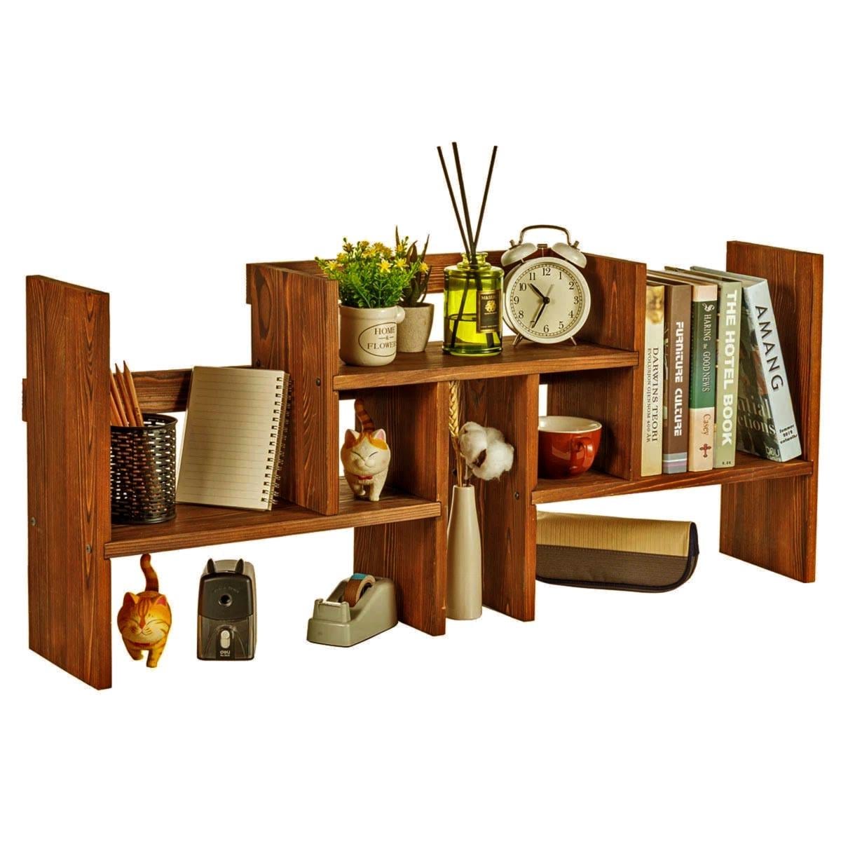 Полка-надстройка настольная из дерева Ломон охра (АКД-002204)