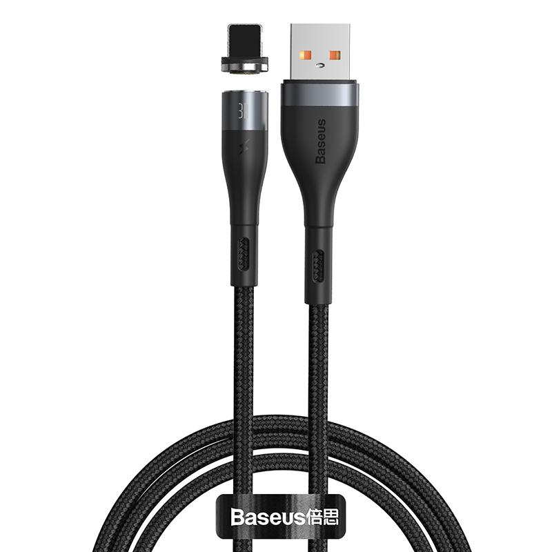Кабель Baseus Zinc Magnetic USB 2.0 to Lightning 2.4 A 1 м Чорний (CALXC-KG1)