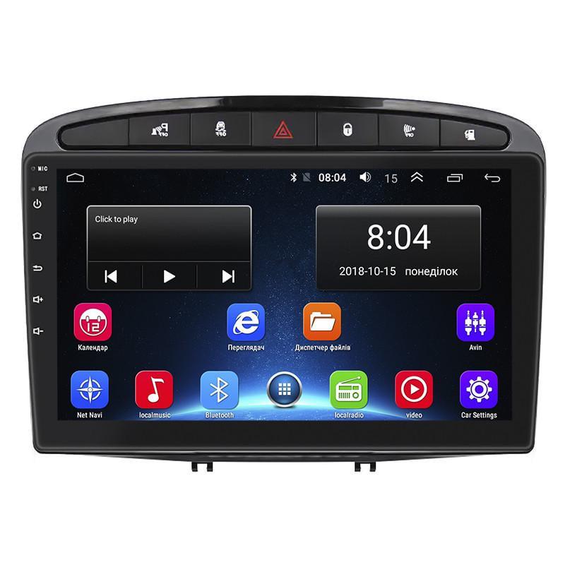 Автомагнитола штатная Lesko для Peugeot 308 I 2007-2011 9" 2/32Gb Wi-Fi GPS Base MOB