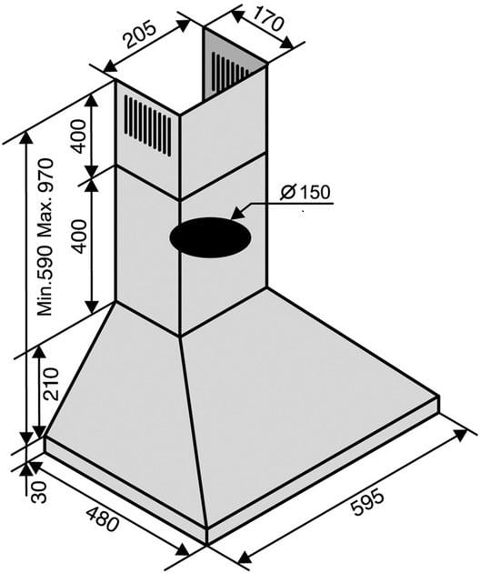 Витяжка Ventolux MILANO 60 X 700 (9924) - фото 7 Витяжка Ventolux MILANO 60 X 700 (9924) - фото 7