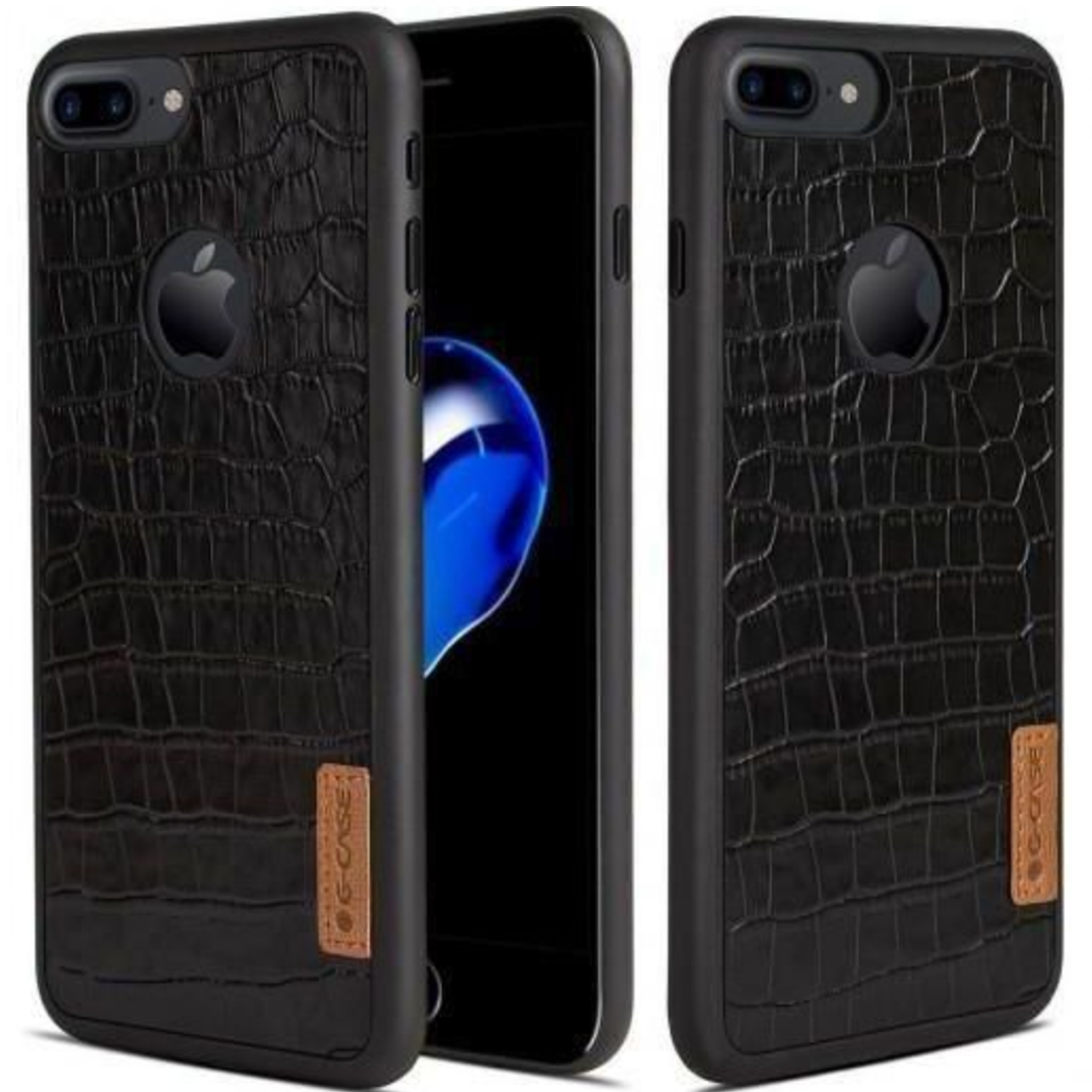 Кожанный чехол накладка G-case Dark Leather Case for iPhone 7/8 Plus, Black