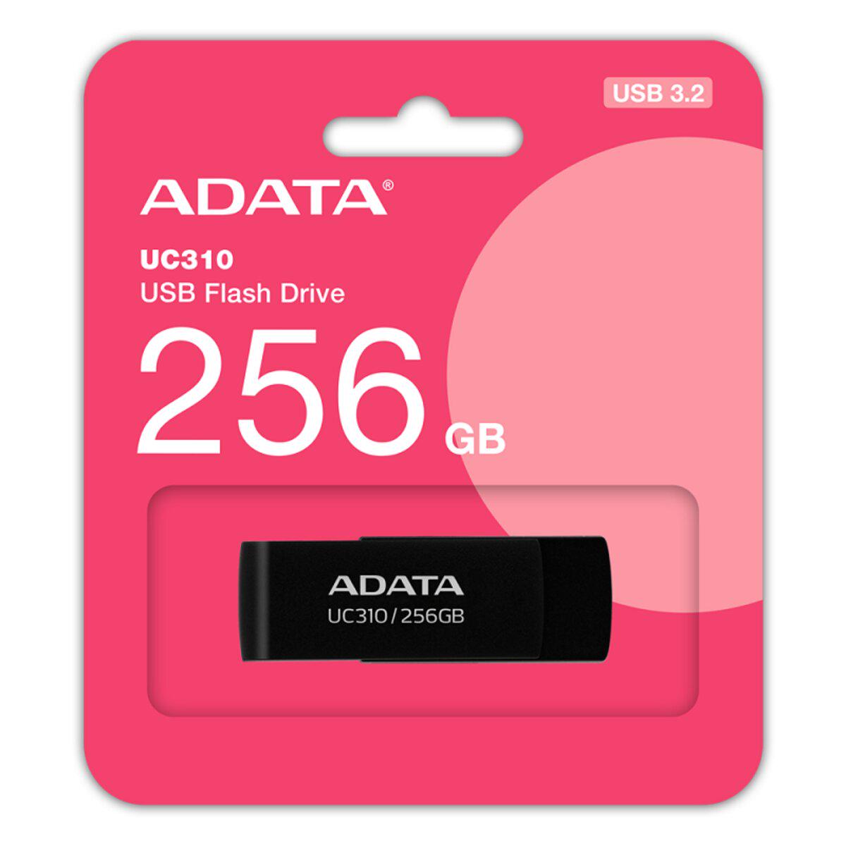 Флеш-накопитель A-Data USB 3.2 UC310 256 Gb Black (UC310-256G-RBK) - фото 3