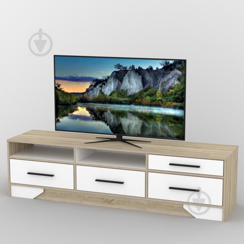 Тумба під телевізор Тиса ТВ-388 Дуб сонмоа Білий