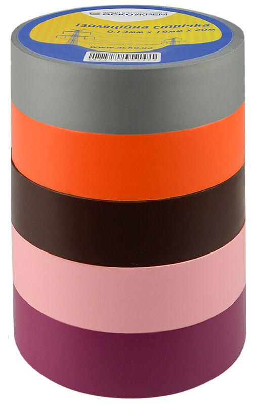 Набор изолент АСКО-УКРЕМ 0,13х19 мм/20 м 5 шт. Разноцветный (28679407)