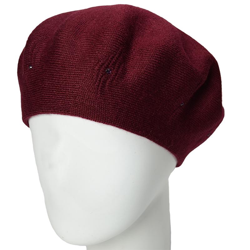 Берет женский Lirus Рассвет двойной тонкой вязки Бордовый (159382)