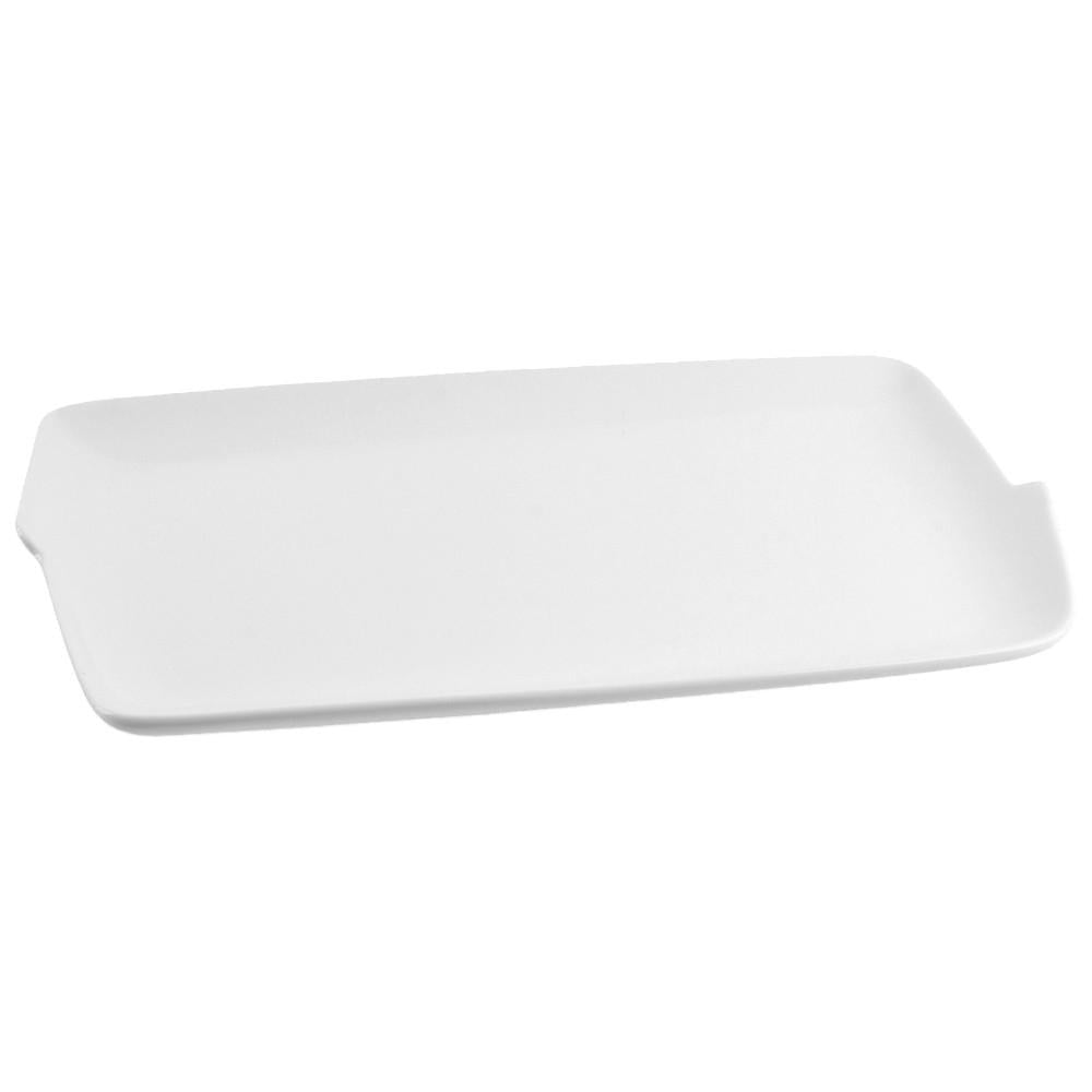 Блюдо прямокутної форми Stenson MC5277 керамічна 41,5х23,5х3 см Білий (00810c63)