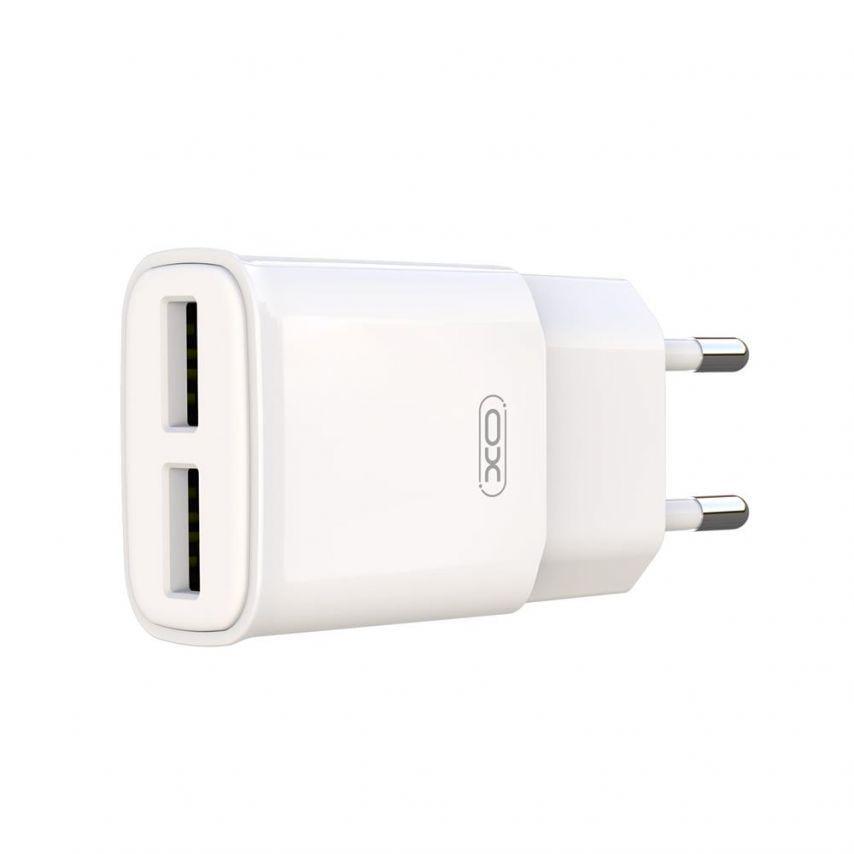 Адаптер Xo L92C 2 USB/2.4A/Data Cable USB to Type-C White - фото 3