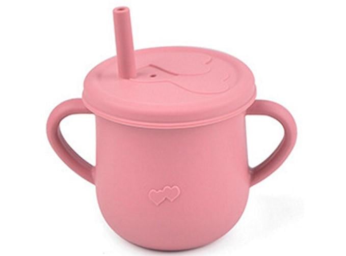 Чашка-поїлка силіконова з соломинкою 11,5х10,5х7,5 см (AN012718)