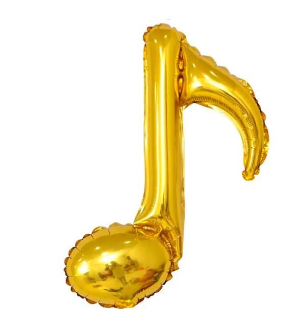 Воздушный шар Нота Золотой 42х26 см (1353768)