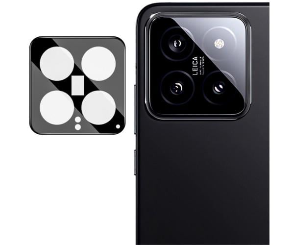 Защитная рамка с антибликовым стеклом Tempered Glass для Xiaomi 14 на заднюю камеру, Black