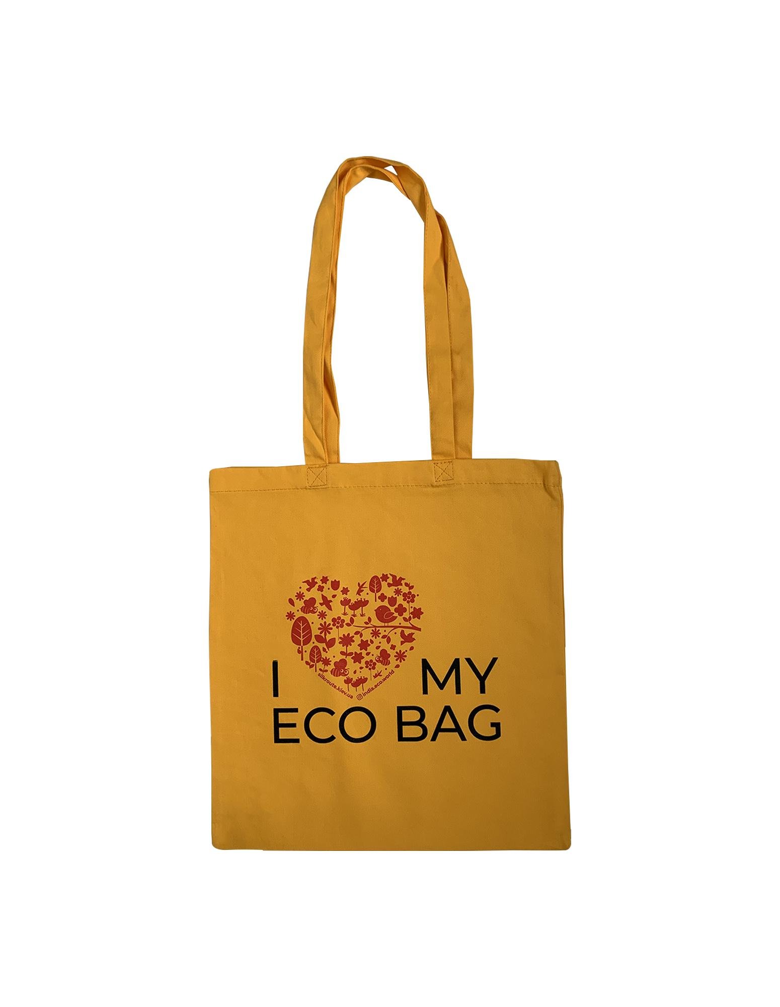 Еко сумка шопер Silk Route I love my eco bag Жовтий