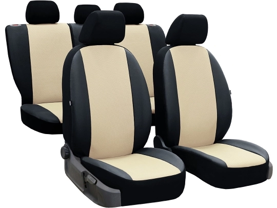 Авточехлы из экокожи Pok-ter PERLINE для CHERY Jaggi 2006- с бежевой вставкой (r416224)