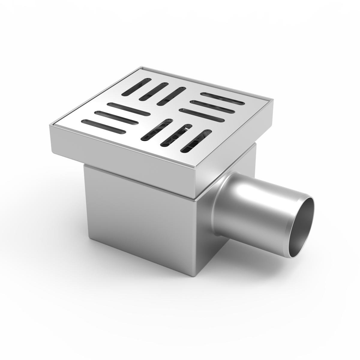 Трап для душа Laris Piano из нержавеющей стали 100х100 мм Хром (147-127-78000027)