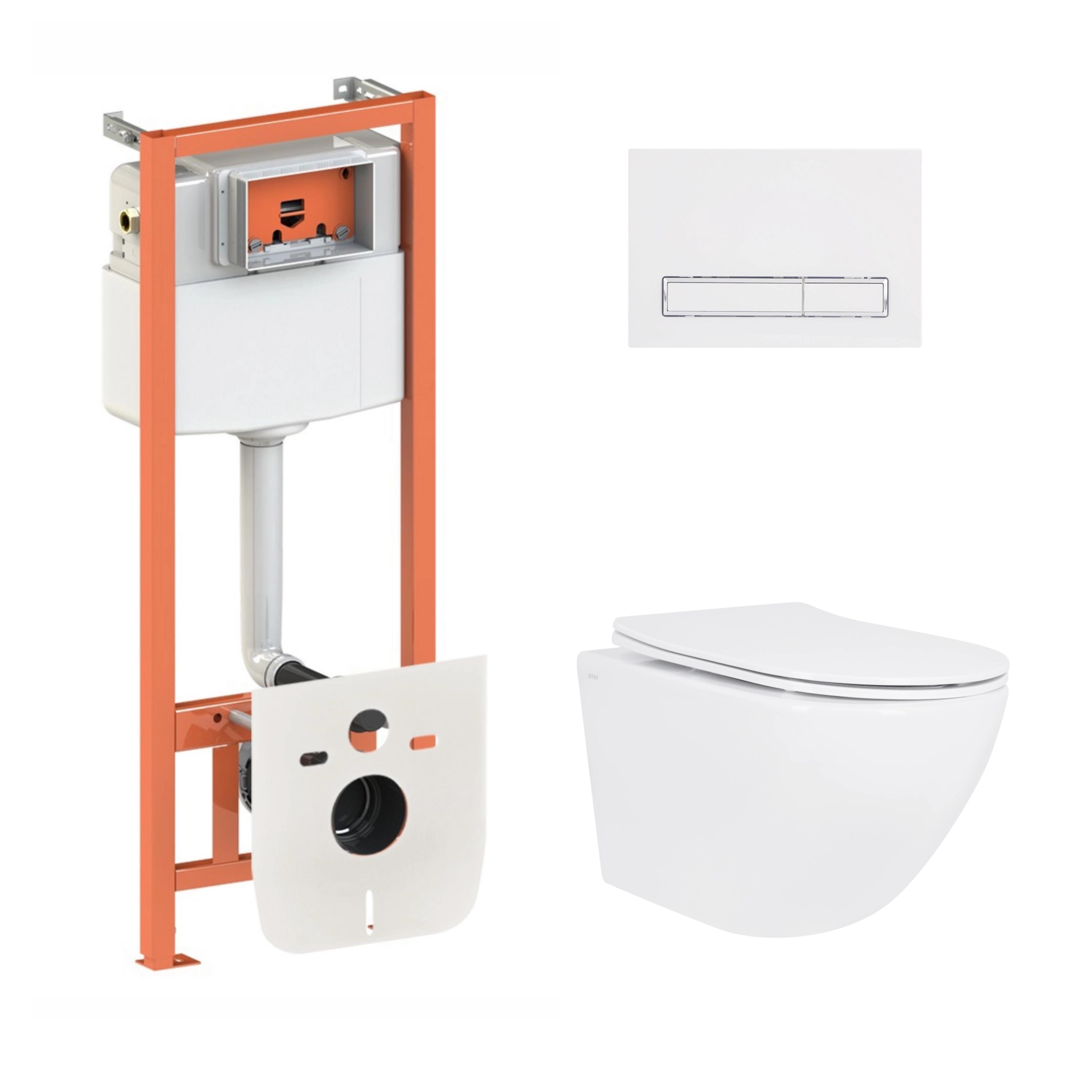 Комплект інсталяції Q-tap Nest&Jay QT07335175W48180 з унітазом кнопка Білий (253361)