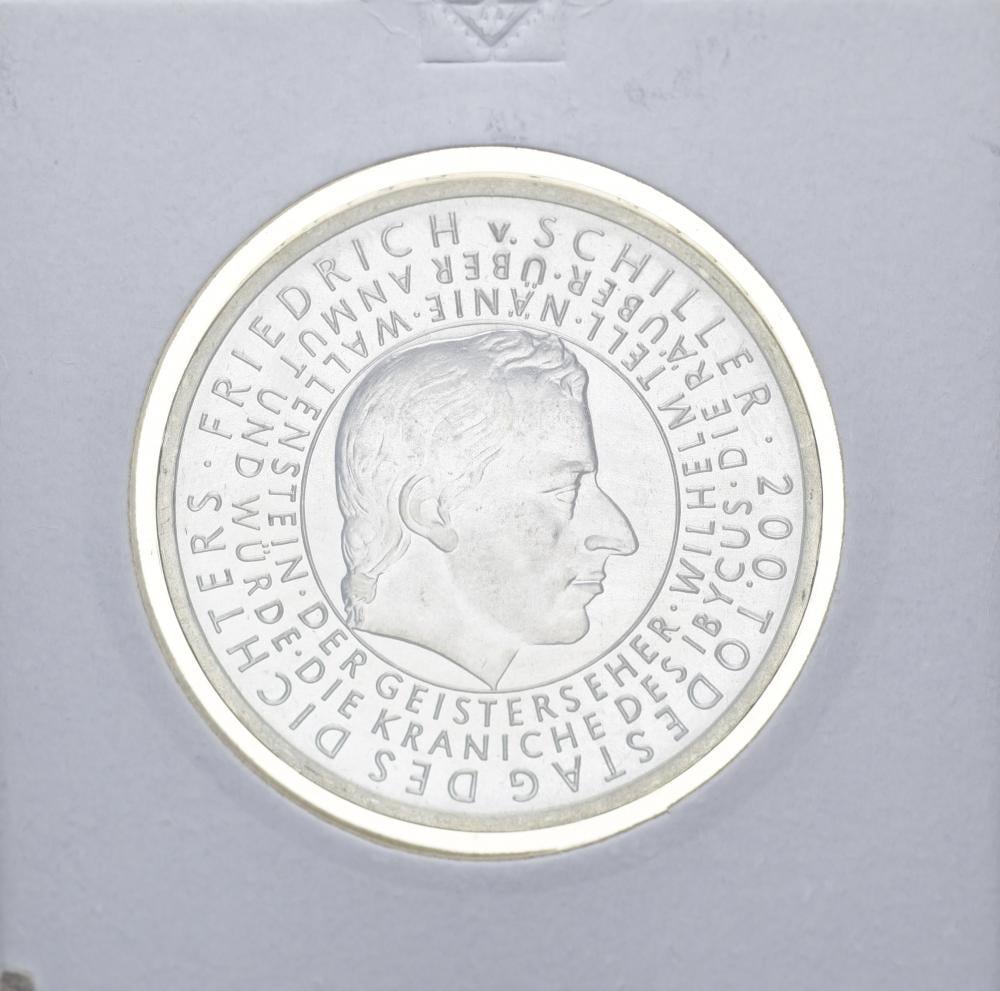 Колекційна монета Німеччина 10 євро 2005 Фрідріх Шиллер Срібло UNC (М10893)