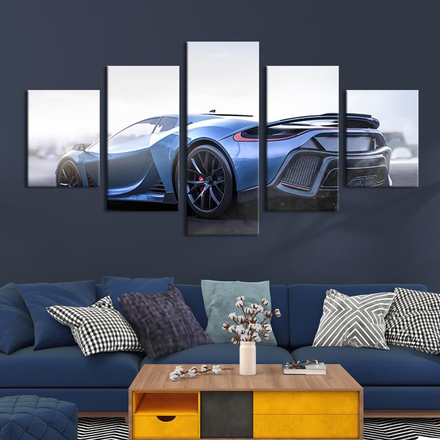 Модульная картина из 5 частей Стильная лазурная машина 187x94 см (120-52)