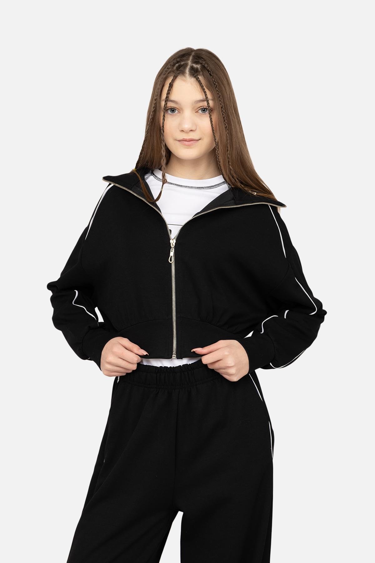 Кофта спортивна жіноча ЦБ-00266739 р. 42 Чорний (SKT001037042)