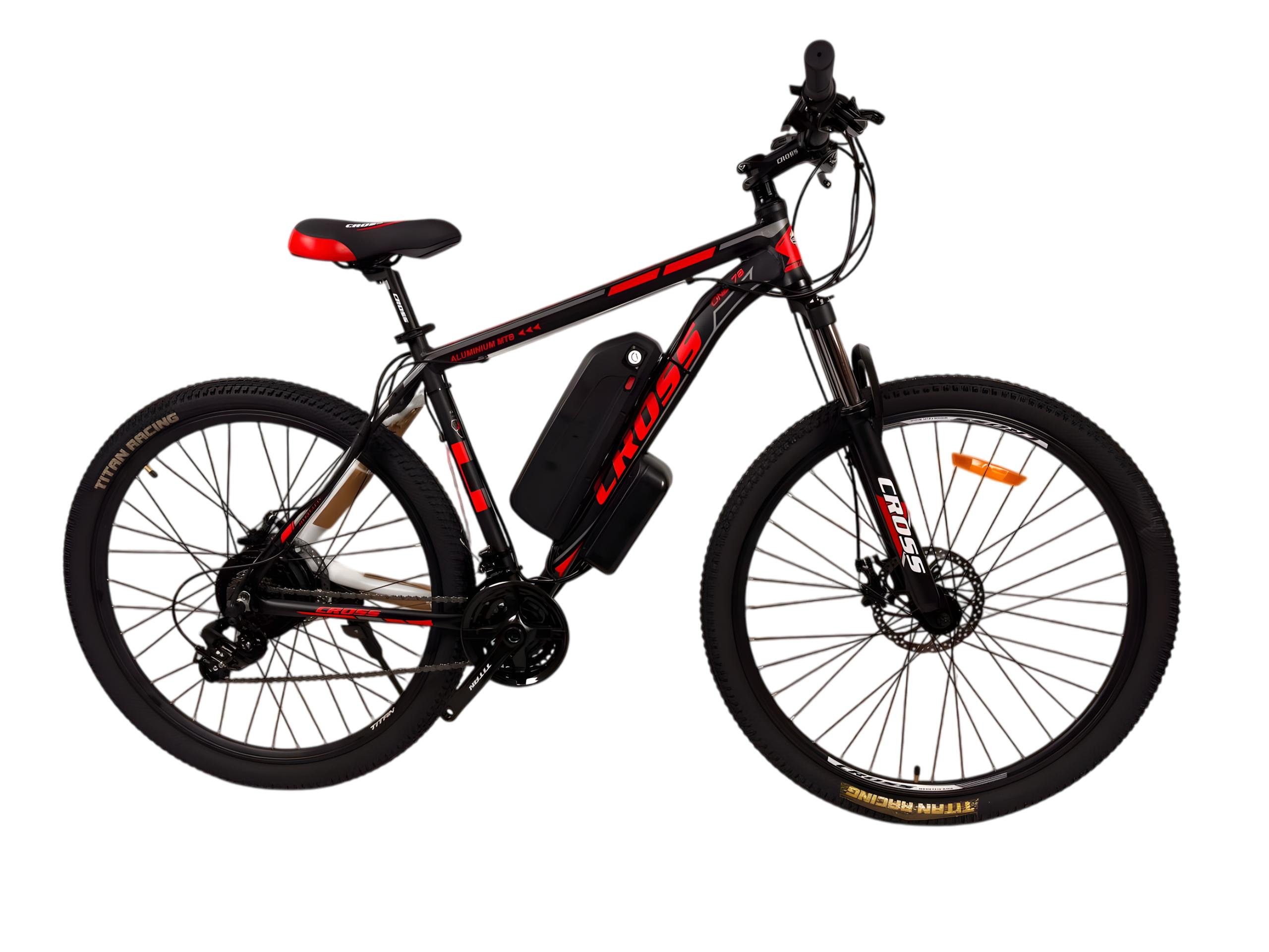 Электровелосипед Cross Hunter 29" 20"/FX-15R задний 500 W 48 V10 Ah с дисплеем Черно-красный Электровелосипед Cross Hunter 29" 20"/FX-15R задний 500 W 48 V10 Ah с дисплеем Черно-красный