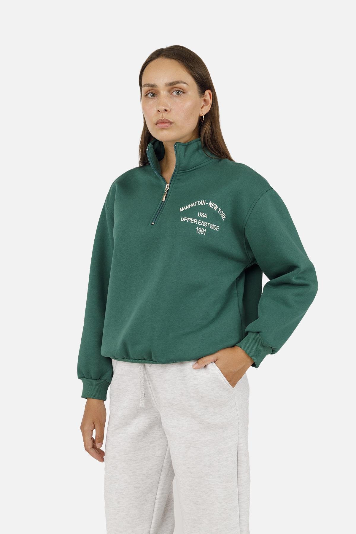 Світшот жіночий ЦБ-00260365 р. 46 Зелений (SKT001022266) - фото 2 Світшот жіночий ЦБ-00260365 р. 46 Зелений (SKT001022266) - фото 2