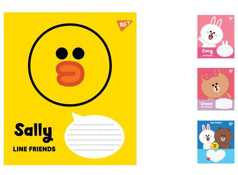 Зошити учнівські у клітинку YES Line Friends 12 арк. 25 шт. в уп. (MTT-150089) Зошити учнівські у клітинку YES Line Friends 12 арк. 25 шт. в уп. (MTT-150089)