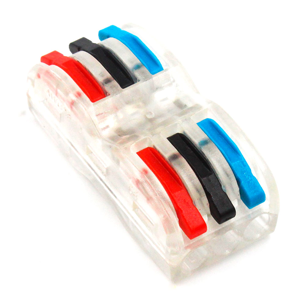 Колодка клемна VOLTRONIC SPL-3 3-провідна прозора 3-pin затискачі (21731)