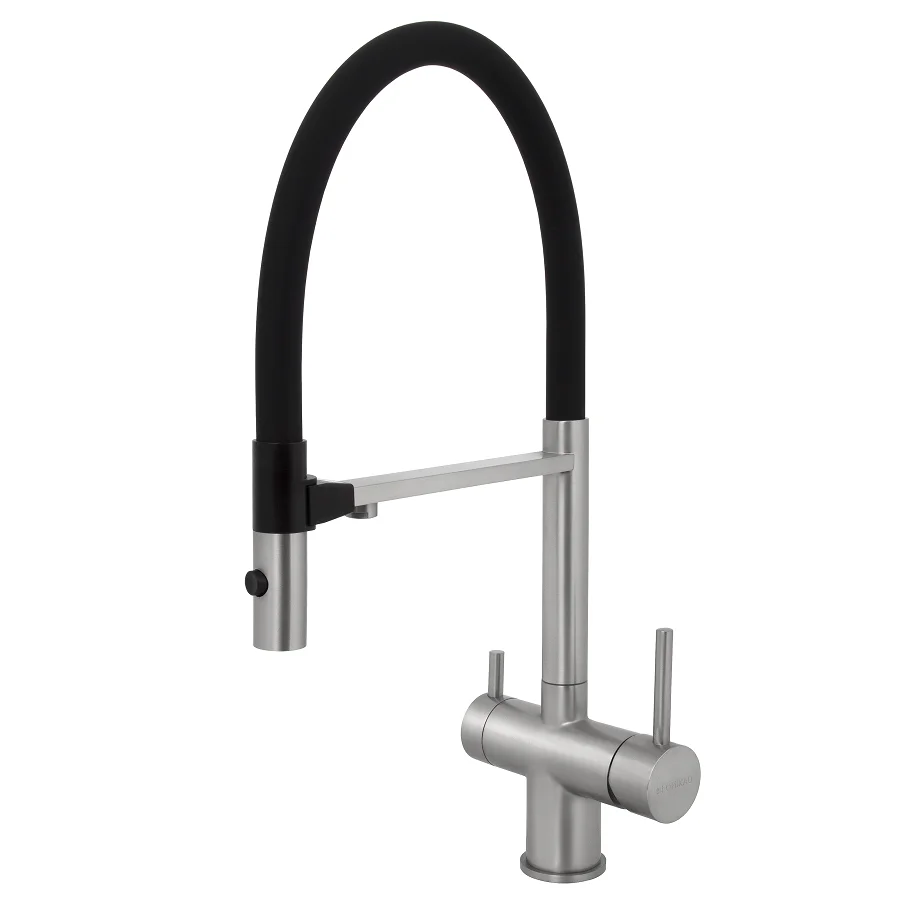 Змішувач кухонний LEOMIKAO KAWAGUCHI-S Flexo Filter IN PVD нержавіюча сталь (526806)