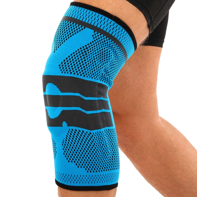 Наколенник бандаж с силиконовым кольцом MUTE 9065 Синий/Черный
