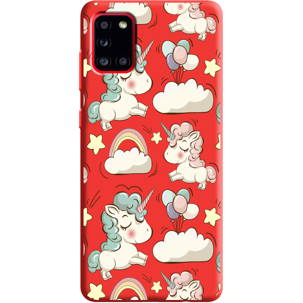 Чехол Boxface Samsung A315 Galaxy A31 Unicorns Красный силикон (39470-cc2-39892)