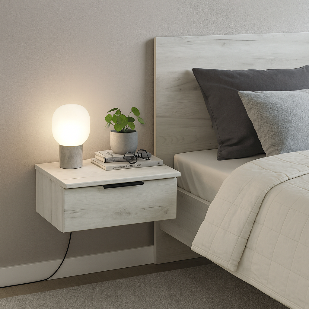 Тумба прикроватная ТП1 SENAM 180х450х310 мм ДСП Дуб Крафт Белый - фото 1 Тумба прикроватная ТП1 SENAM 180х450х310 мм ДСП Дуб Крафт Белый - фото 1