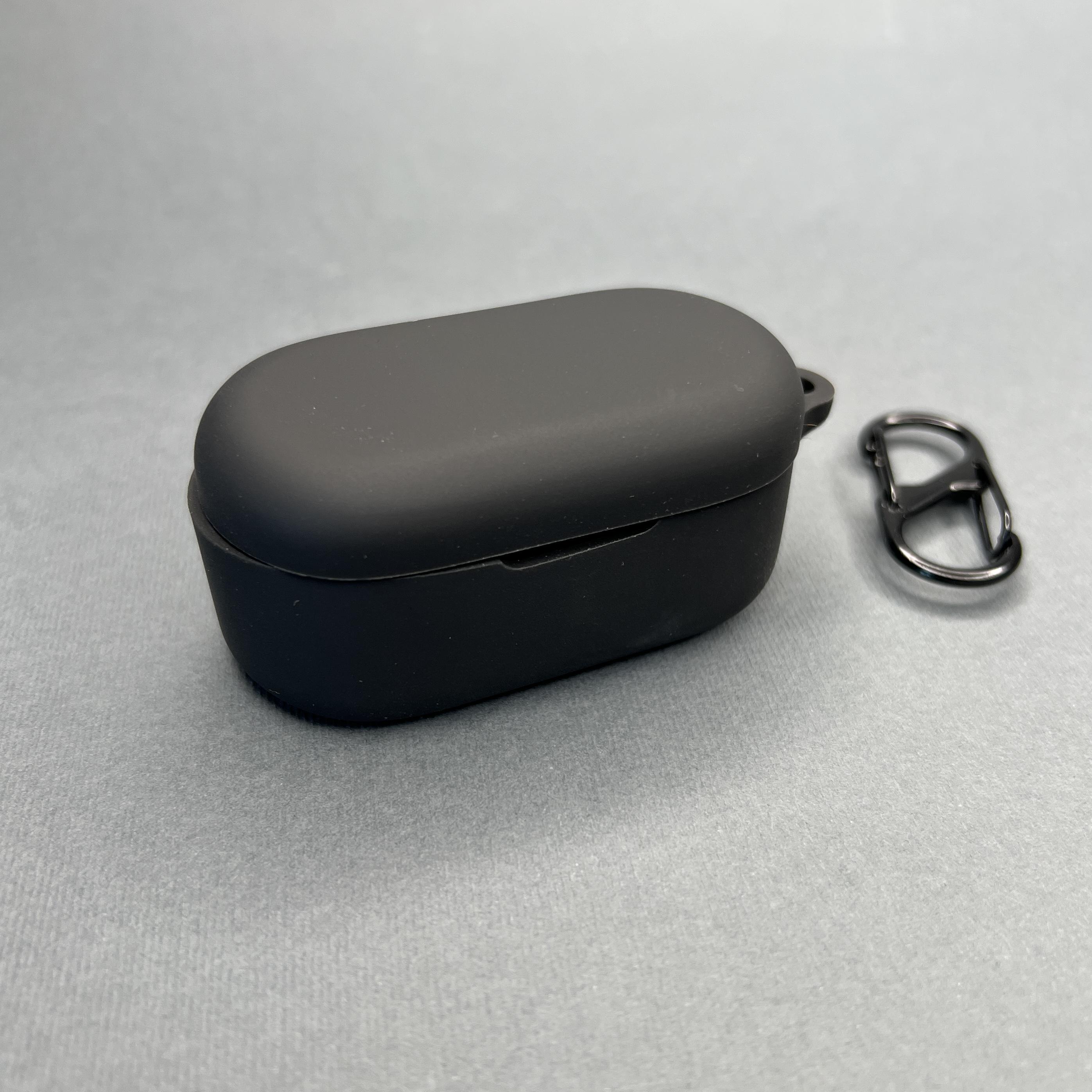 Чехол для наушников Oppo Enco Buds 2 с карабином противоударный Черный (798259) - фото 1